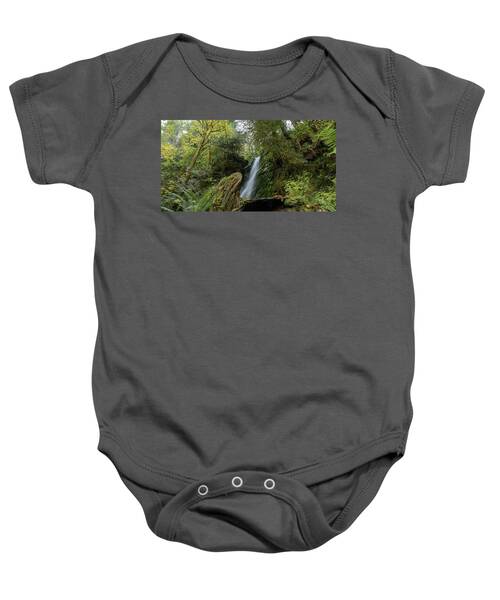 Serene Waterfall in Lush Forest Baby One-Piece