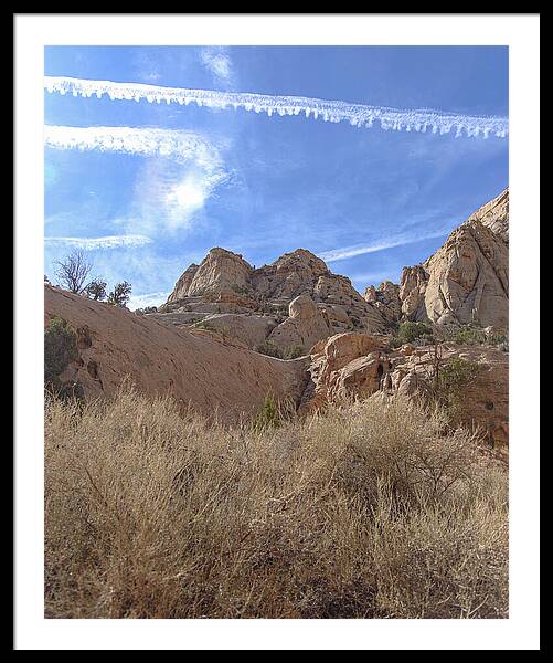 Desert Cliffs In Capitol Reef National Park Framed Print