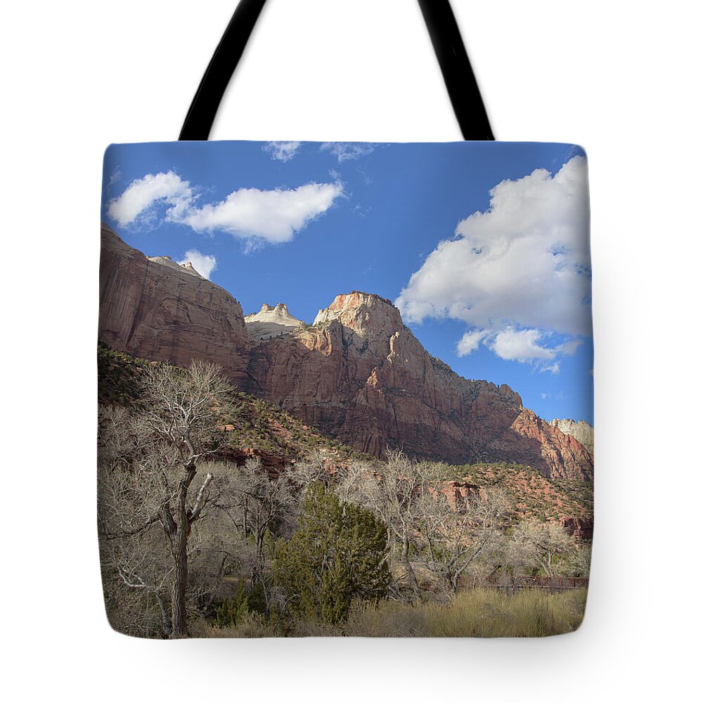 Majestic Mountain Under Clear Blue Sky Tote Bag