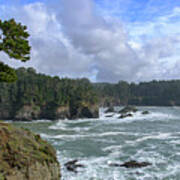 Coastal Serenity With Rugged Cliffs Poster