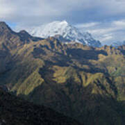 Majestic Andes Mountain Peaks Under Cloudy Sky Poster