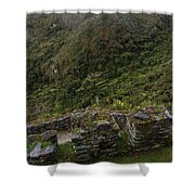 Misty Mountain Ruins Shower Curtain