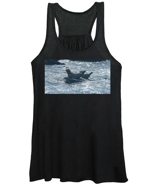 Seals Resting On Rocky Shoreline Women's Tank Top