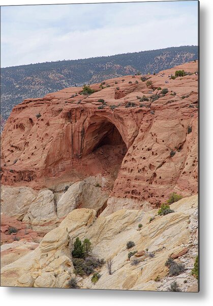 Natural Arch In Desert Landscape Metal Print