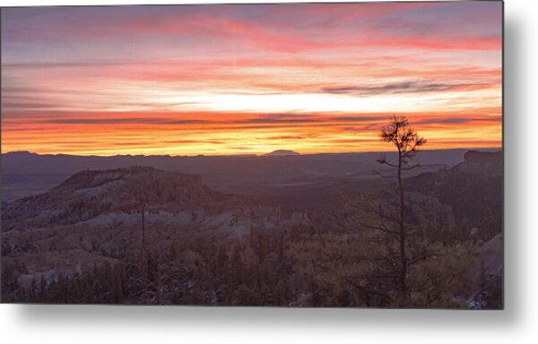Serene Mountain Sunrise In Bryce Canyon National Park Metal Print