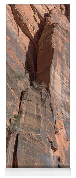 Towering Desert Sandstone Cliffs In Zion National Park Yoga Mat