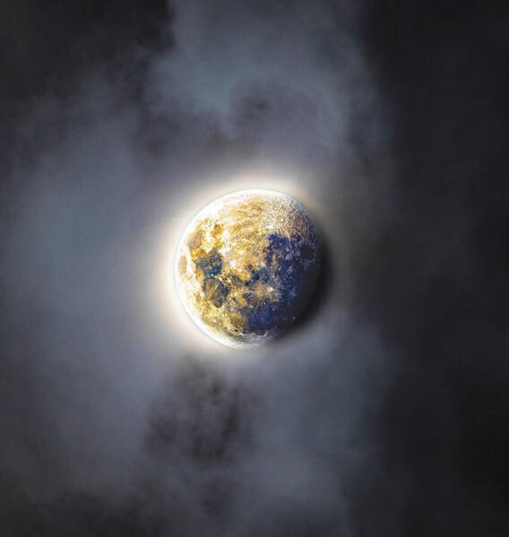 Celestial Moon In Ethereal Glow Art Print