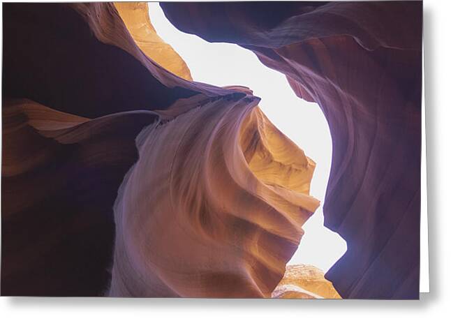 Antelope Canyon Curves And Light Play Greeting Card