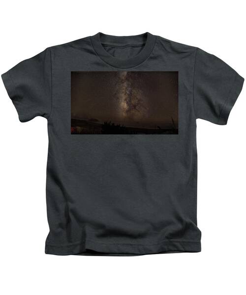 Milky Way Over Tranquil Shoreline Kids T-Shirt