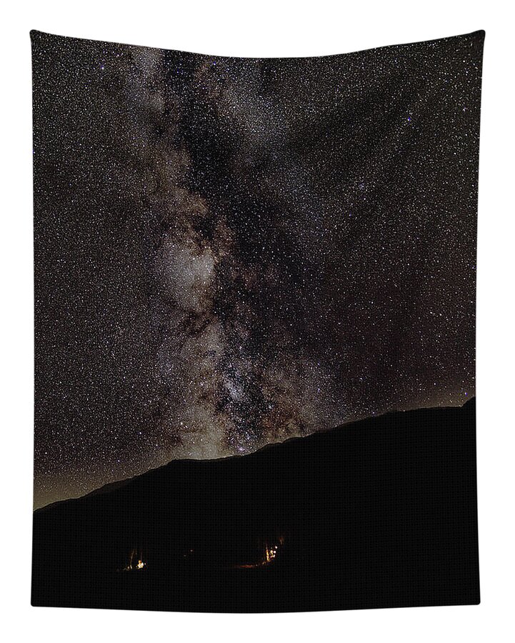 Starry Night Over Mountain Landscape Tapestry