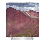 Vibrant Red Mountain Landscape Shower Curtain