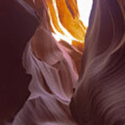 Curves Of Sunlit Antelope Canyon Walls Poster