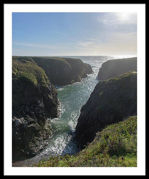 Dramatic Coastal Cliff Scene Framed Print