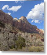 Majestic Mountain Under Clear Blue Sky Metal Print