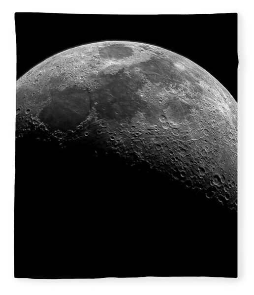 Illuminated Half Of The Moon Fleece Blanket
