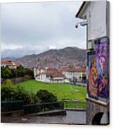 Street Scene with Colorful Mural Canvas Print