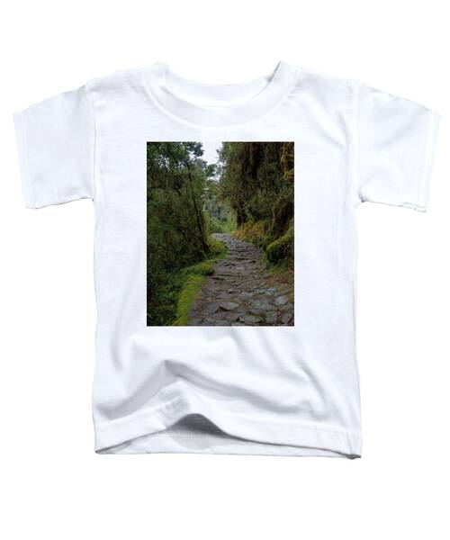 Moss-covered Path Through Lush Forest On The Inca Trail Toddler T-Shirt