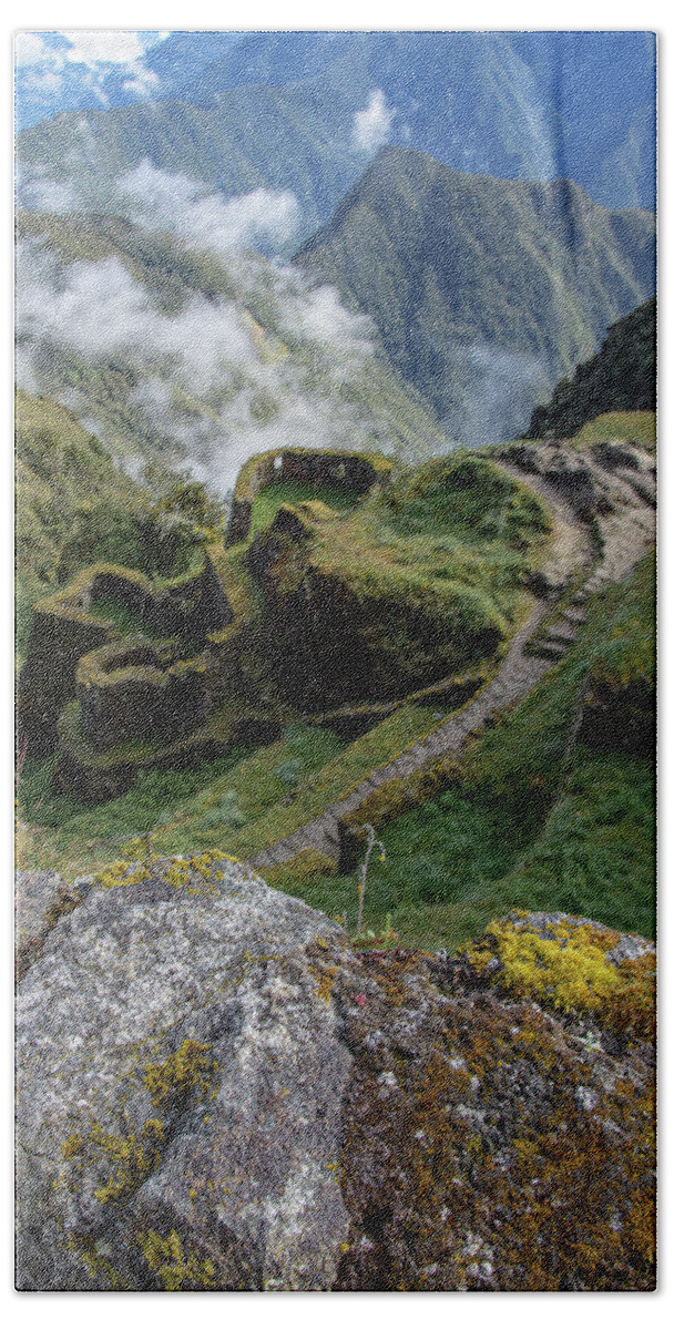 Misty Mountain Pathway Of The Inca Trail Bath Towel