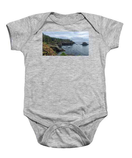 Serene Coastal Cliffs at Dawn Baby One-Piece