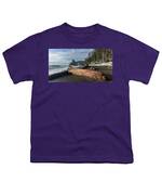 Driftwood on a Pebbled Beach Youth T-Shirt