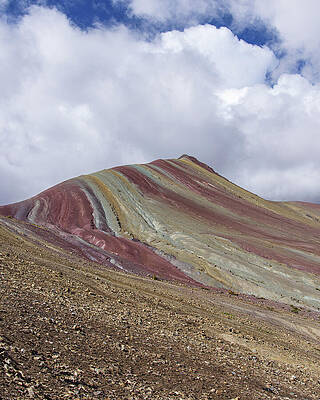 Colorful Mountain Range Under Cloudy Sky Wall Art