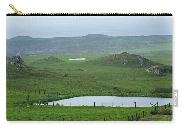 Tranquil Green Hills And Distant Sea Zip Pouch