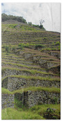 Ancient Terraces Amidst Greenery Beach Towel