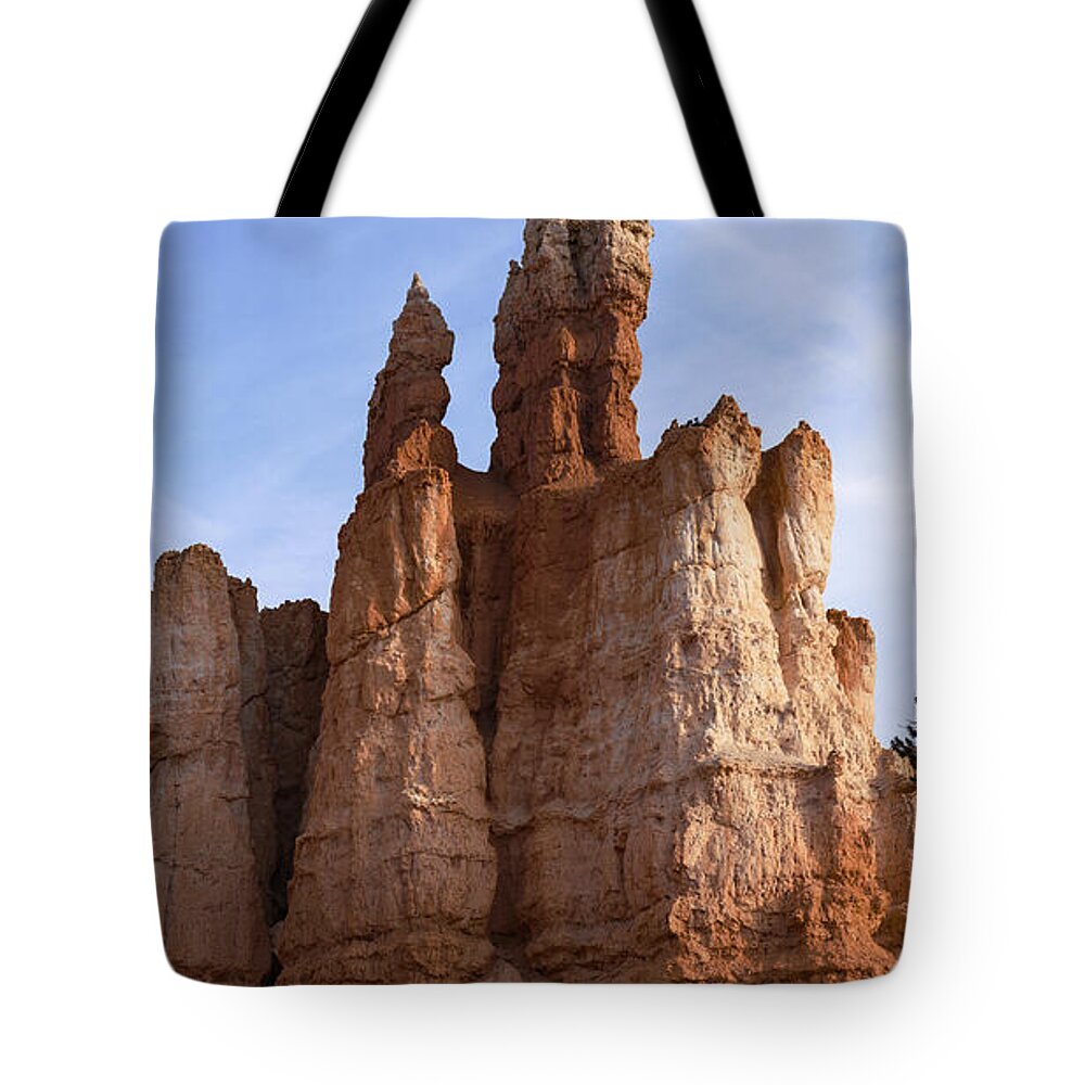 Majestic Rock Formations Under Blue Sky In Bryce Canyon National Park Tote Bag