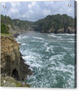 Coastal Bridge Over Rushing Waters Acrylic Print
