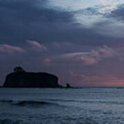Serene Coastal Sunset with Cliffs Poster