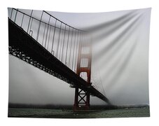 Golden Gate Bridge Disappears Into Misty Fog Tapestry