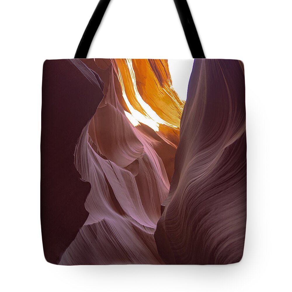 Curves Of Sunlit Antelope Canyon Walls Tote Bag