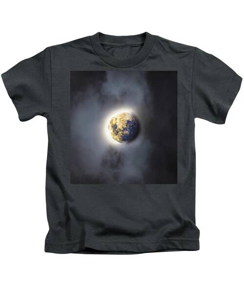 Celestial Moon In Ethereal Glow Kids T-Shirt