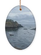 Serene Coastal Cliffs at Dawn Ornament