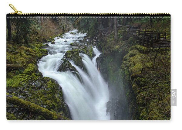 Serene Flow Through Mossy Forest Zip Pouch