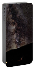 Starry Night Over Mountain Landscape Portable Battery Charger
