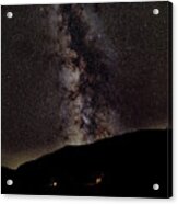 Starry Night Over Mountain Landscape Acrylic Print