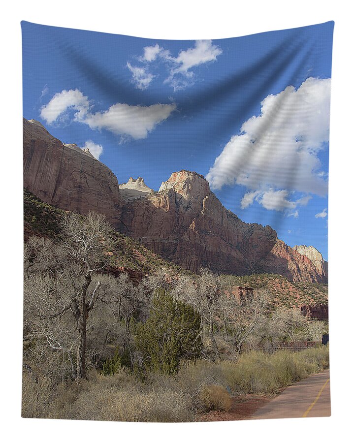 Majestic Mountain Under Clear Blue Sky Tapestry