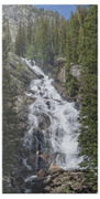 Waterfall Amidst Forest Landscape Bath Towel