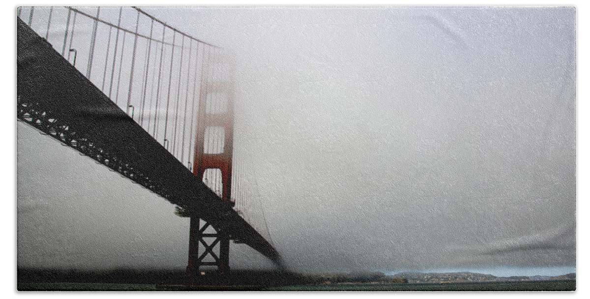 Golden Gate Bridge Disappears Into Misty Fog Hand Towel