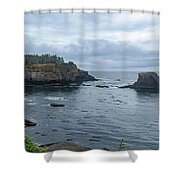 Serene Coastal Cliffs at Dawn Shower Curtain
