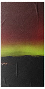 Northern Lights Over Mountain Range Bath Towel