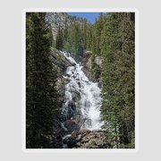 Waterfall Amidst Forest Landscape Sticker