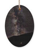 Starry Night Over Mountain Landscape Ornament