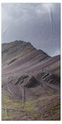 Majestic Andean Mountainscape With Colorful Striations Bath Towel