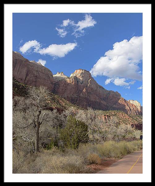 Majestic Mountain Under Clear Blue Sky Framed Print