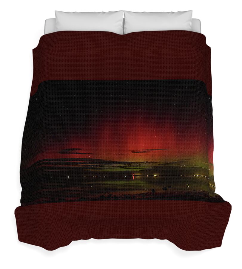 Mesmerizing Northern Lights Display Duvet Cover by Brandon Wichmann