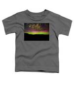 Vibrant Aurora Over Wasatch Mountain Range Toddler T-Shirt